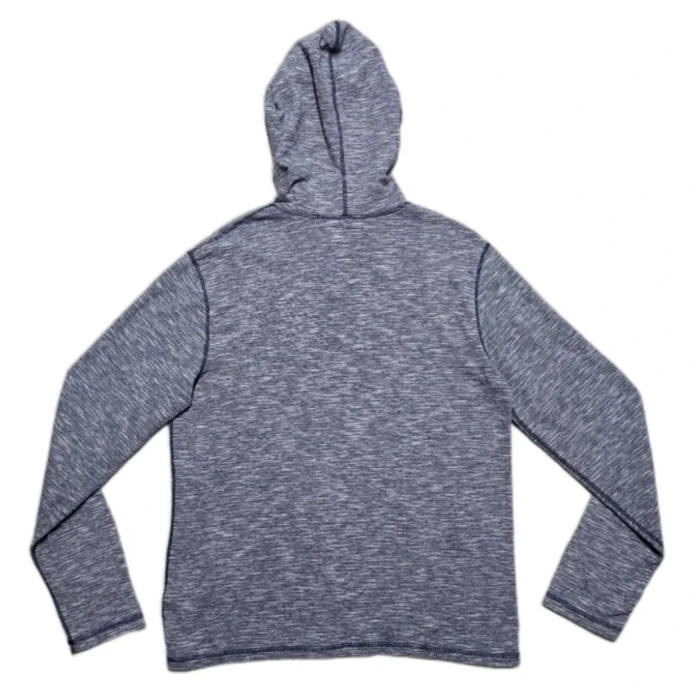 True Religion Heathered‎ Blue Henley Hoodie Jacket Mens Large Lightweight EUC